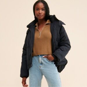 Free People Emmy Oversized Black Puffer Jacket